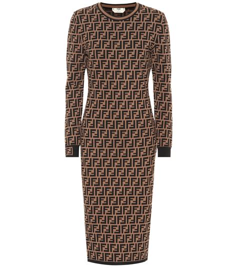 brown lonfsleev fendi|Dresses .